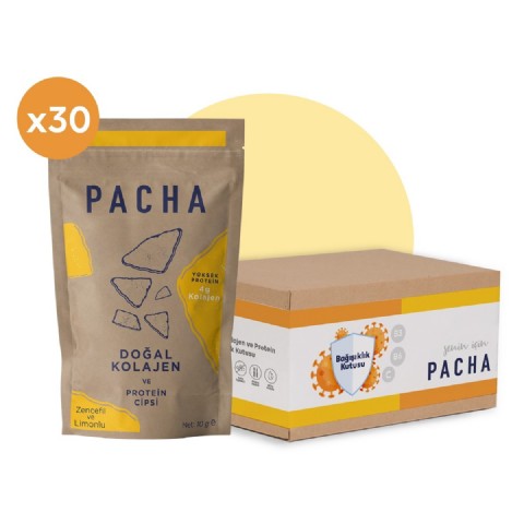 PACHA - Doğal Kolajen ve Protein Cipsi - Bağışıklık Kutusu - 30’lu Paket