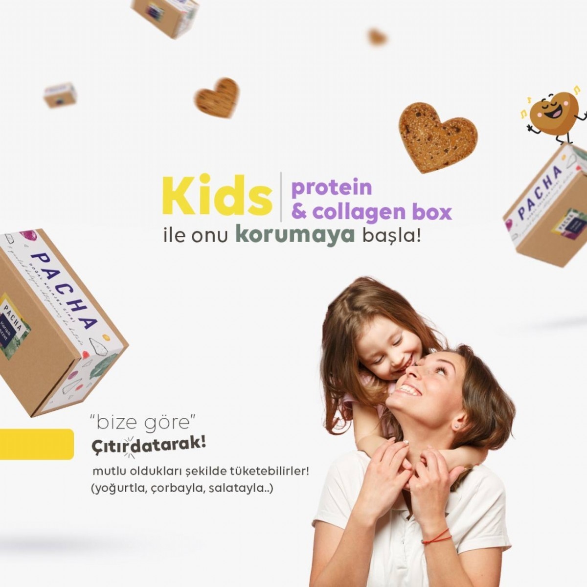 PACHA KIDS | PACHA Kids | Çocuklar için Protein & Kolajen Cipsi | 3'lü Paket | KIDS-UCLU | kolajenli cocuk cipsi, protein ve kolajen, saglıklı atıştırmalık, proteinli kraker, dogal kolajen, dogal protein | 